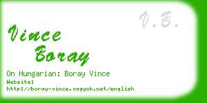 vince boray business card